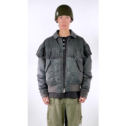 カミヤ KAMIYA Washed Nylon Fligft Jacket （Black）