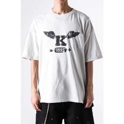 カミヤ KAMIYA K-Wing Distressed Pocket Tee （White）