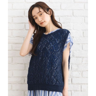 サブストリート マイスタンダード sabstreet my standard 【大きいサイズ】 9号・15号・19号(M・3L・5L) 【camifine】WGクロシェ風透かし編みベスト （ネイビー）｜LOCOMALL（ロコンド公式ストア）