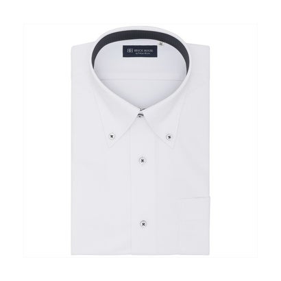 トーキョーシャツ TOKYO SHIRTS 【ストレッチ】 ボタンダウン 半袖 形態安定 ニットシャツ （ホワイト）
