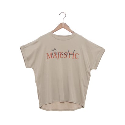エグランティーヌ EGLANTINE 刺繍×プリントロゴ半袖Tシャツ【日本製】 （グレイッシュベージュ）