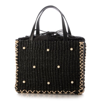 カシェリエ CACHELLIE C8596 ABACA F/PEARL SQUARE TOTE (ブラック)|LOCOMALL(ロコンド公式ストア)