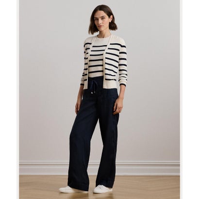 置き目レン ラルフ 置き目レン LAUREN RALPH LAUREN リネン ワイドレッグ ズボン下 （410米国海軍）