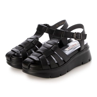 バークレー BARCLAY 【本革 /日本製】モードテイスト 厚底モールドソールグルカサンダル （BLK）