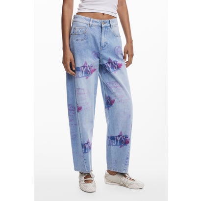 デシグアル Desigual バルーンコラージュデニムパンツ （ブルー）
