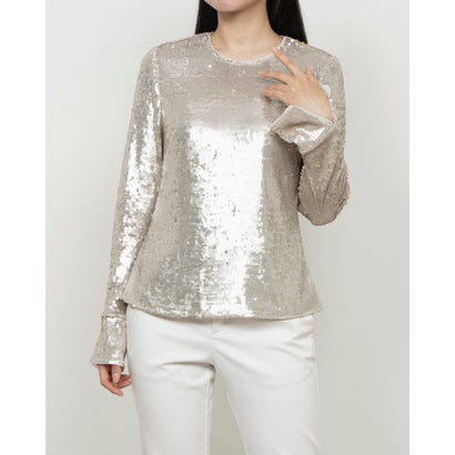 ウィッスルズ WHISTLES Sequin Minimal Tunic Top （Sliver）