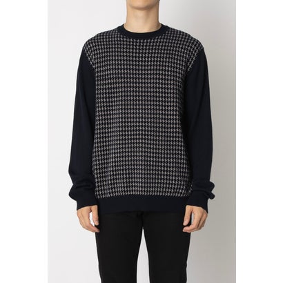 エン急性灰白髄炎 アルマーニ EMPORIO ARMANI Houndstooth Crew Neck Sweater （Black）