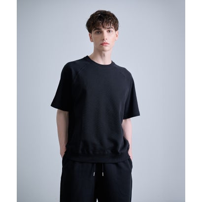 ナンバーナイン NUMBER (N)INE FIRM COTTON RAGLAN SHORT SLEEVE SWEATSHIRT / EASY SHORTS 2-PIECE SET / スウェット & ショーツ 2ピース セットアップ （ブラック）