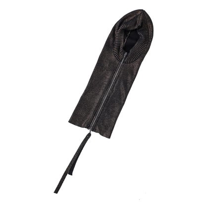 ユリウス JULIUS COATED RAYON/WOOL YARN KNIT HAT （DARK BROWN）