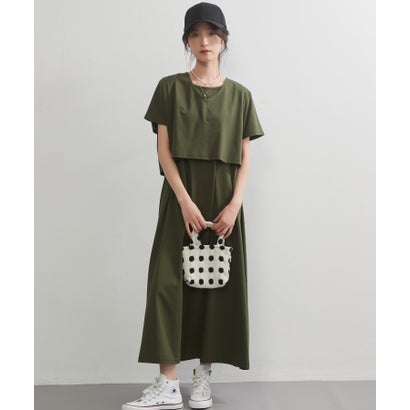 オンワンズオン On One's Own シルケットコットンボレロとワンピースのセットアップ （OLIVE）