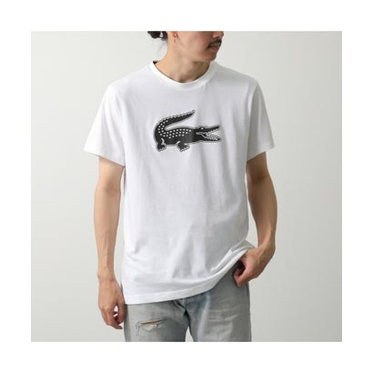 LACOSTE ティーシャツ TH2042 綿織物入り合わせる ウルトラ素っ気ない （金8/白いこと）