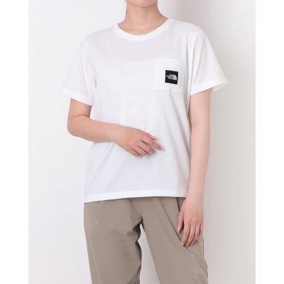 ザ・ノース・フェイス THE NORTH FACE レディース アウトドア 半袖Tシャツ S/S SquareLogo Pocket Tee_ショートスリーブスクエアロゴポケットティー NTW82541 （ホワイト）