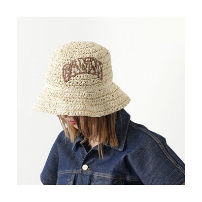 ガニー GANNI GANNI ハット SUMMER STRAW HAT A5752 A5823 （A5823-859/Almond-Milk）