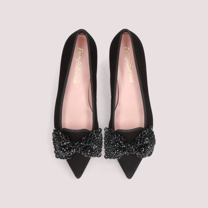 プリティ・バレリーナ Pretty Ballerinas CLEMENTINE black crystal bow / クレメンタイン 黒いこと 結晶 洋弓 ポインテッドシューズ （NEGRO-NEGRO）