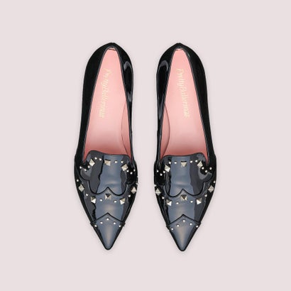 プリティ・バレリーナ Pretty Ballerinas ELLA studs loafers / 内鰓 スタッズ 置き目毛皮 ポインテッドシューズ （NEGRO-NEGRO）