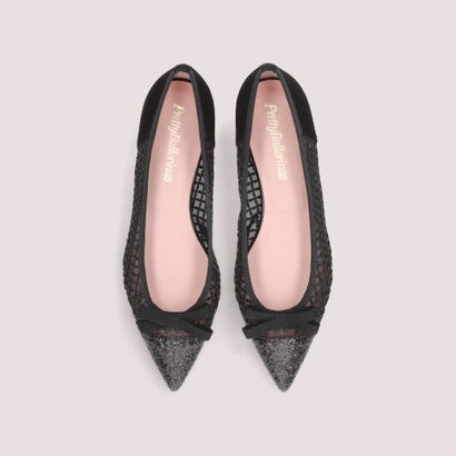 プリティ・バレリーナ Pretty Ballerinas ELLA jet black sequins / 内鰓 ジェット機黒いこと スパンコール ポインテッドシューズ （NEGRO-ECHIQUIER）
