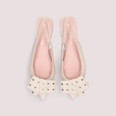 プリティ・バレリーナ Pretty Ballerinas YVETTE eyelet bow slingback / イヴェット はと目 洋弓 スリングバック ミュールサンダル （CAOLIN-CAOLIN）