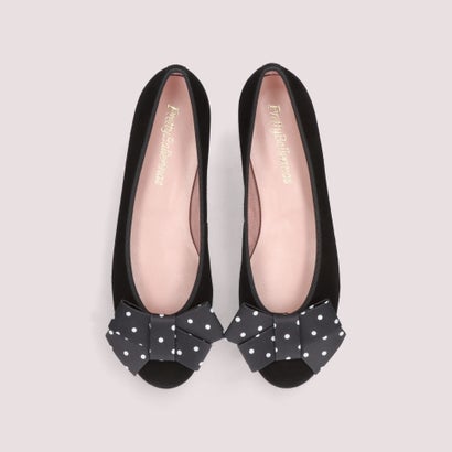プリティ・バレリーナ Pretty Ballerinas NICOLE dotty bow / ニコル ドッティ 洋弓 バレーシューズ （NEGRO-NEGRO）