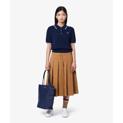ラコステ LACOSTE ミディプリーツスカート （キャメル）