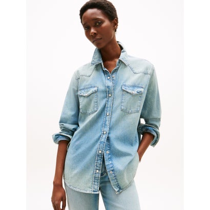 トミー ヒルフィガー TOMMY HILFIGER DNM LEX RELAXED SHIRT （ライトインディゴブルー）