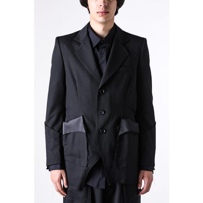 サルバム sulvam Three Button Asymmetric Jacket (Black)|LOCOMALL(ロコンド公式ストア)
