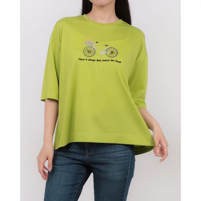 ブローディア BRODIAEA 自転車刺繍半袖Tシャツ （ライム）