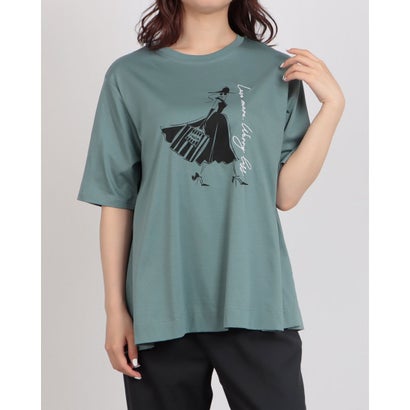 ブローディア BRODIAEA ウーマンプリント半袖Tシャツ （サックスブルー）