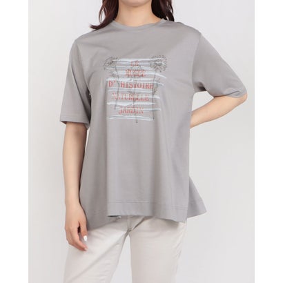 ブローディア BRODIAEA かすれプリント半袖Tシャツ （シルバーグレー）