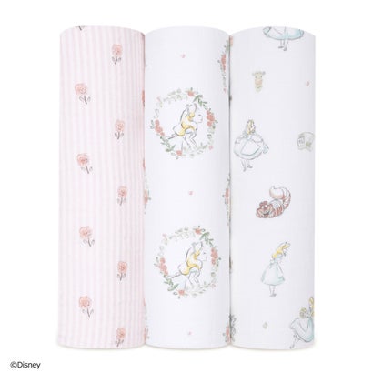 エイデンアンドアネイ aden+anais おくるみスワドル 3枚入 （アリスインワンダーランド）