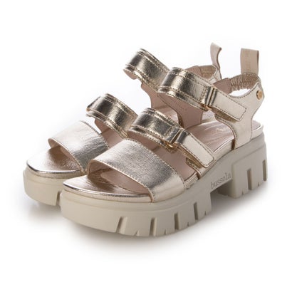 bussola ブソラ    CORVARA     山羊革厚底軽量サンダル （GALAXY WHITE GOLD）