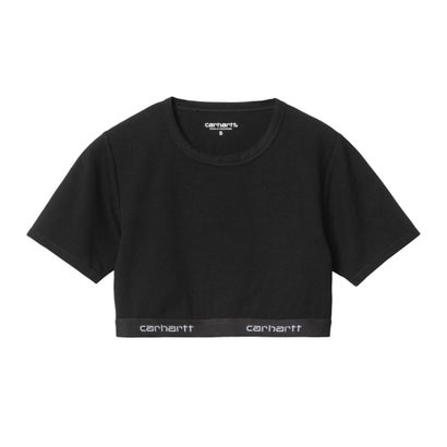 鉄道車両ハート型 Carhartt Carhartt WIP W\u0027 SCRIPT CROP TOP（カーハートワークインプログレス ウィメンズ 脚本 クロップ いの一番） （Black）