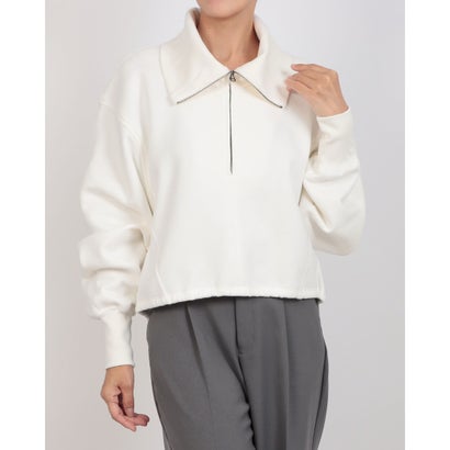 クラネ CLANE HALF ZIP SHORT TOPS （WHITE）