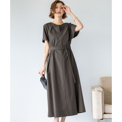 23区 【一部店舗限定/UVケア/洗える】タイプライター サック風 ワンピース （グレー系）