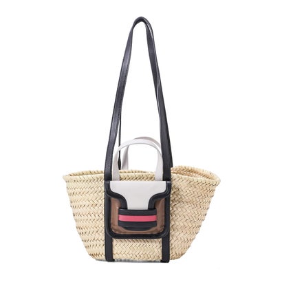 ピエール アルディ PIERRE HARDY Alpha Rafia Basket Bag （NATURAL-BLACK-MULTICO）