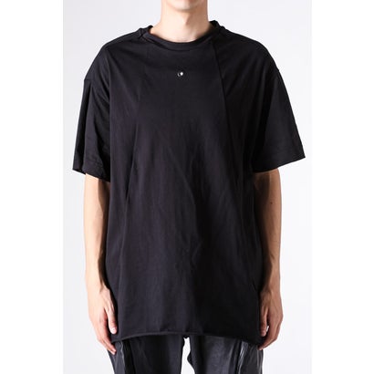ジャスティン ゴール JUSTIN GALL Oversize Section Tee Brushed Slub Cotton （Black）