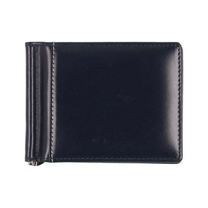 ノーブランド no brand 【本革 姫路レザー】二つ折り財布 （ネイビー）