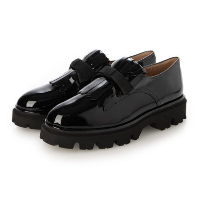インターショシュール INTER-CHAUSSURES リボンキルトタンクソールシューズ (ブラックエナメル)