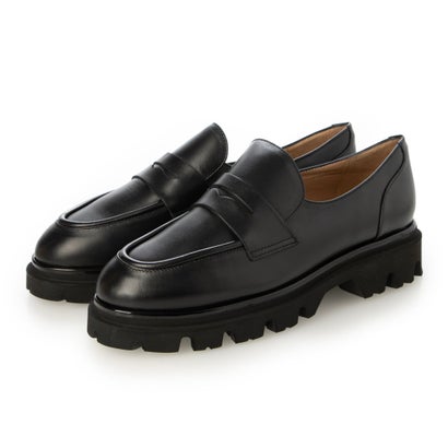 インターショシュール INTER-CHAUSSURES ラウンドトウタンクソールローファー （黒いこと）