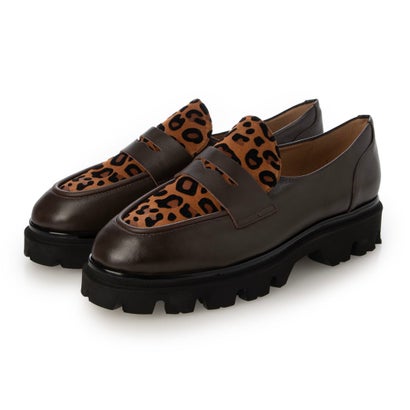 インターショシュール INTER-CHAUSSURES ラウンドトウタンクソールローファー （赤銅色二人組）