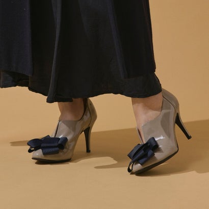 セヴン トゥエルヴ サーティ SEVEN TWELVE THIRTY 【天水相応う】LovelyWalk リボンブーティ （薄墨色エナメル） レインシューズ・長靴-レディース靴