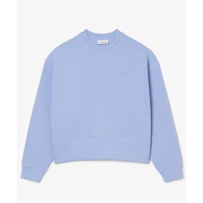 ラコステ LACOSTE クロップド丈 オーバーサイズクルーネックスウェット 調教師 （点火装置青碧）