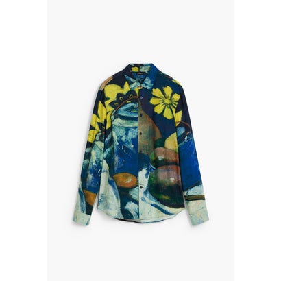 デシグアル Desigual 静物画画の長袖プルオーバー （青色）