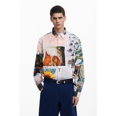 デシグアル Desigual 長袖ティーシャツニュース番組 （白いこと） メンズファッション-カジュアルシャツ