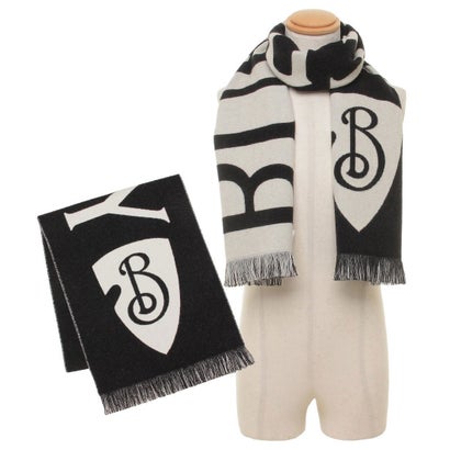 BURBERRY ロゴ入りマフラー ブラック/ホワイト 楽天市場】バーバリー マフラー フリンジ ブラック ホワイト