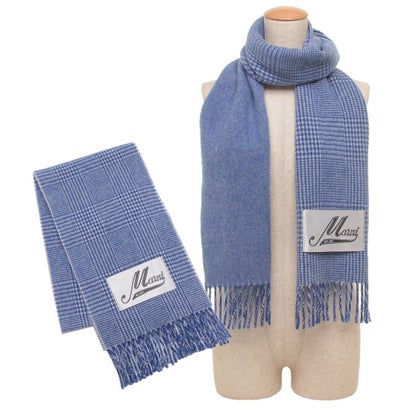 楽天市場】マルニ マフラー プリンスオブウェールズチェック ブルー