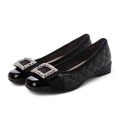 ブリジットバーキン ウォーク Bridget Birkin Walk キルティングビジューリボンウォーキングパンプス （黒いこと）