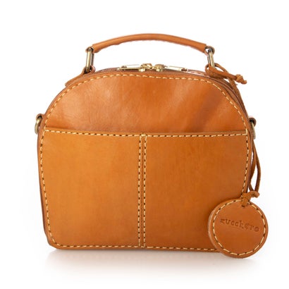 ズッケロ zucchero ズッケロ zucchero ステッチデザイン カウレザー持ち手付2WAYお財布ショルダーバッグ （BROWN）