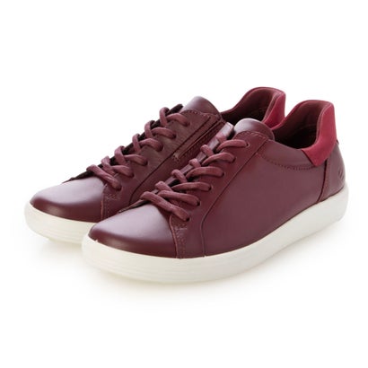 山びこ ECCO 好いたらしい填まる SOFT 7 スニーカー 割り増し金なめし革当て嵌める （DARK RUBY/RED PLUM）
