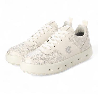 エコー ECCO 防水 スニーカーライク GOLF STREET 720 スパイクレスゴルフシューズ 本革 軽量 グリップ力 （White / Silver）