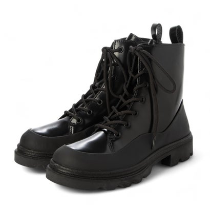 エコー ECCO 軽量厚底 スタイリッシュ GRAINER レースアップブーツ しなやか上質カウレザー （BLACK / BLACK）
